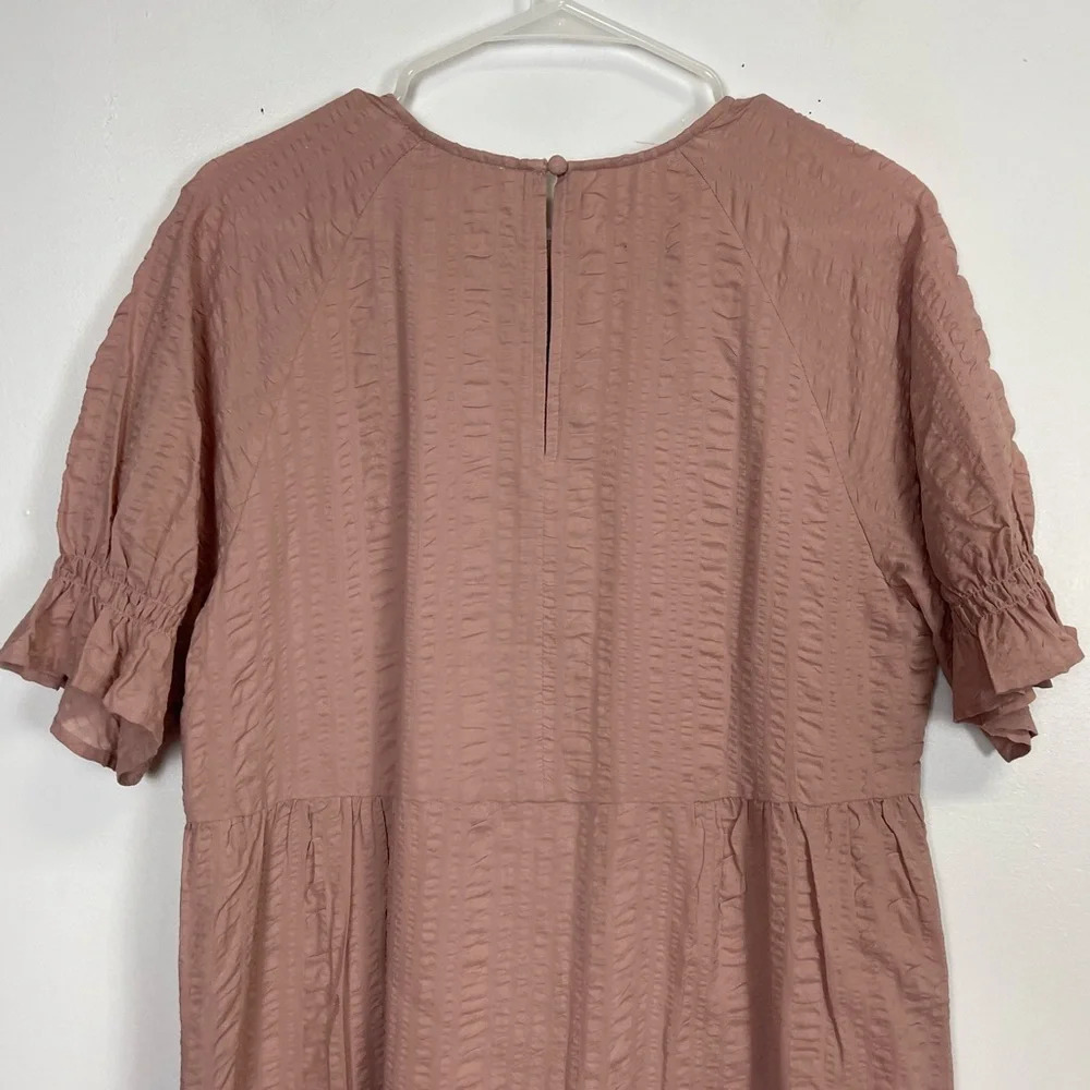 NEW Nordstrom Dress Womens Size Small Pink Puff Sleeve A-line Cotton Blend NWOT - Picture 5 of 14
